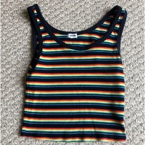 Rainbow slightly cropped tank top from Garage